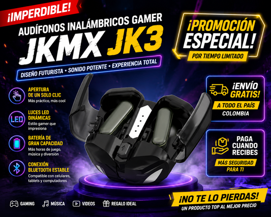 Audifonos Inalambricos JKMX Gamer JK3