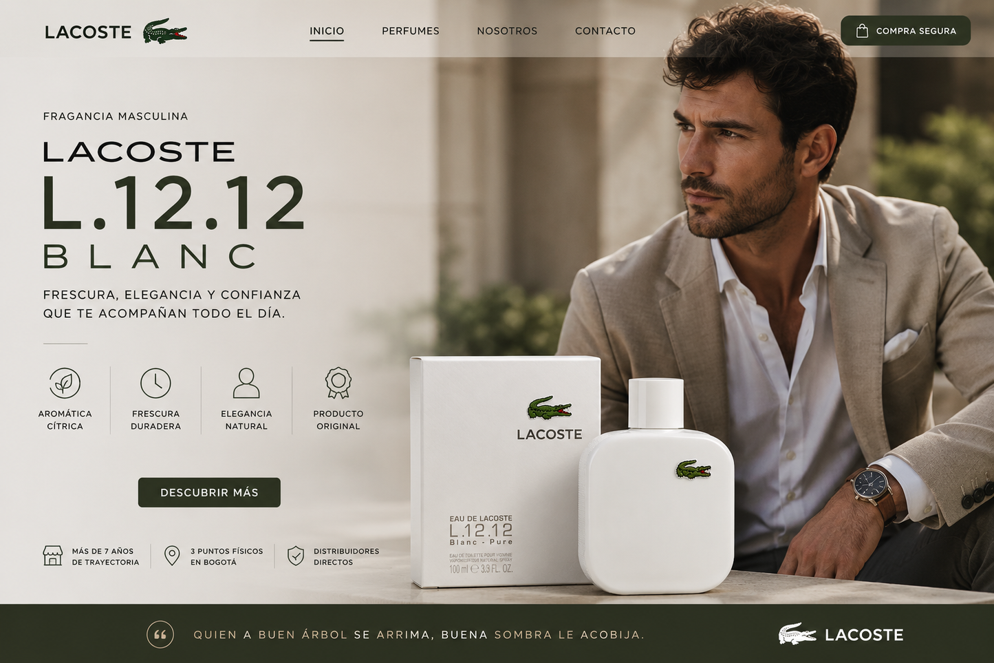 Lacoste Blanc L.12.12 Original 100 ml – Calidad y Frescura Premium