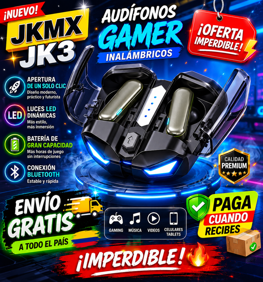 Audifonos Inalambricos JKMX Gamer JK3